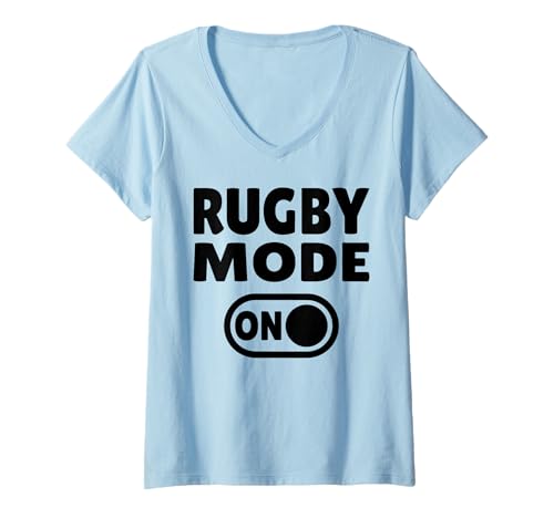 Damen Rugby Mode ON - Lustiges Rugby Spieler und Fan T-Shirt mit V-Ausschnitt Damen Rugby Mode ON - Lustiges Rugby Spieler und Fan T-Shirt mit V-Ausschnitt von Game Spirit Apparel
