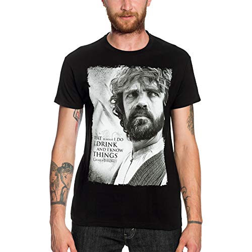 Game of Thrones Elbenwald T-Shirt Tyrion Lannister Portrait Frontprint Drink and Know Things für Herren schwarz - L Game of Thrones Elbenwald T-Shirt Tyrion Lannister Portrait Frontprint Drink and Know Things für Herren schwarz - L von Game of Thrones