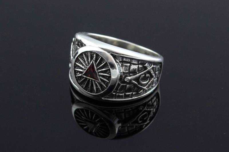 Freimaurer Silber Ring Symbol Der Geheimen Gesellschaft von GameFanCraft