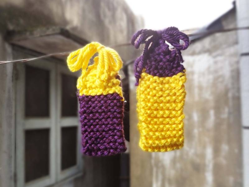 Set Aus 2 Chunky Knit Stirnbänder Lila Und Gelb - Kansas Louisiana State, Sf Zustand, Washington, Minnesota, New York University, Wiu, Nu, Uni von GamedayGarb