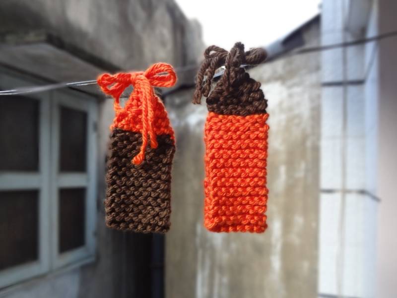 Set Aus 2 Chunky Knit Stirnbänder - Orange & Braun Bowling Green State Falken, Cleveland Browns, Team Farben Geist Abitur Geschenk von GamedayGarb