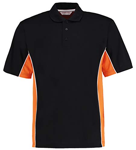 Gamegear Herren Track Pique Polo KK475 Gr. S, Schwarz / Orange / Weiß von Gamegear