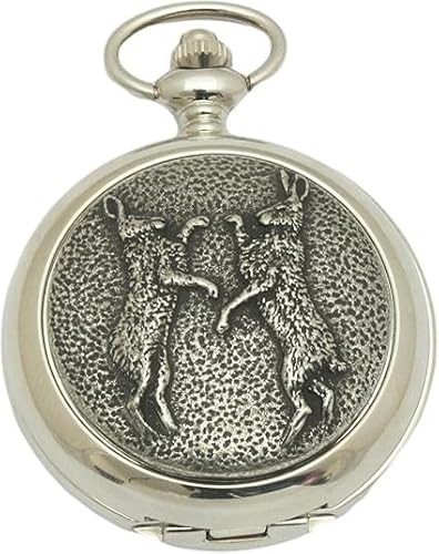 Gamekeepers Cottage gifts Taschenuhr mit Box-Hasen-Motiv, Zinn, Quarz, Geschenk, silber, Einheitsgröße Gamekeepers Cottage gifts Taschenuhr mit Box-Hasen-Motiv, Zinn, Quarz, Geschenk, silber, Einheitsgröße von Gamekeepers Cottage gifts