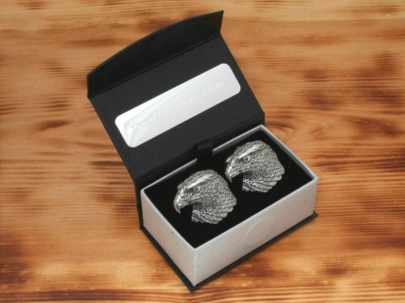 Adler Falkenkopf Manschettenknöpfe Zinn Uk Handgefertigte Falknerei Vatertagsgeschenk 174 Cu von GamekeepersGifts