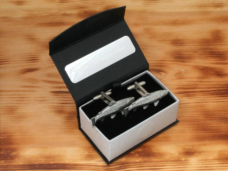 Bachforelle Manschettenknöpfe Zinn Uk Handmade Spiel Angeln Vatertag Geschenk 044 Cu von GamekeepersGifts