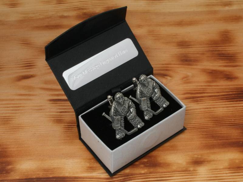 Eishockey Tormann Manschettenknöpfe Zinn Uk Handgemacht Vatertagsgeschenk 194 Cu von GamekeepersGifts