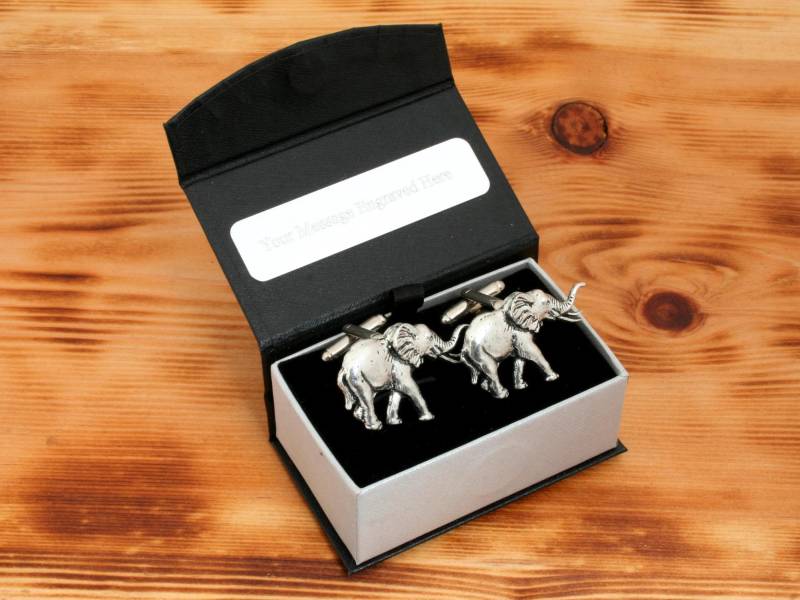 Elefant Manschettenknöpfe Zinn Uk Handmade African Natur Weihnachtsgeschenk 116 Cu von GamekeepersGifts