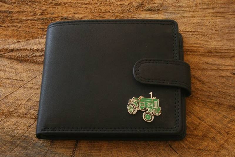 Emaille Grün Tractor Leder Portemonnaie Braun Oder Schwarz Farming Vatertag Geschenk 161 Wch von GamekeepersGifts