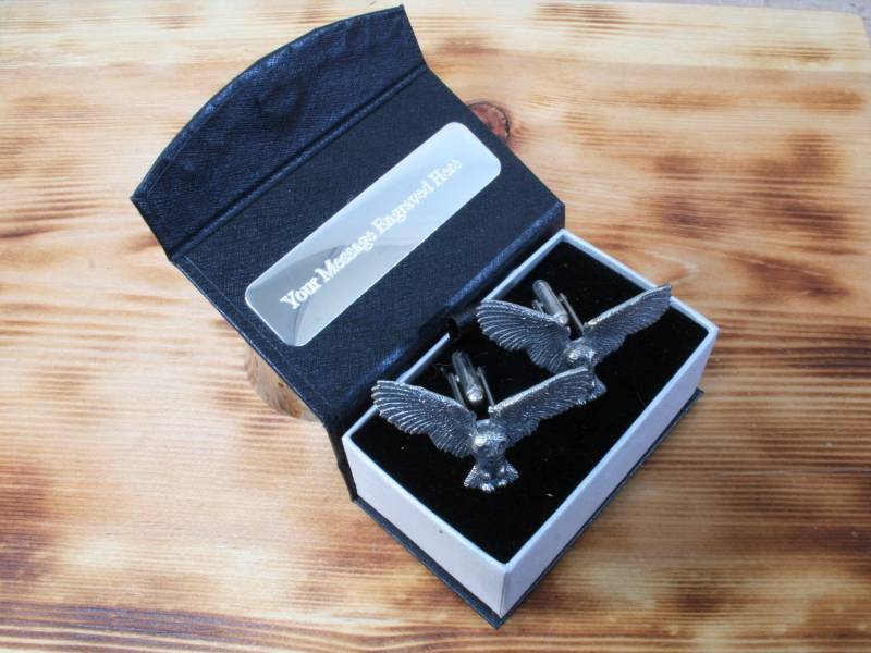 Eule Manschettenknöpfe Zinn Uk Handgemacht Bird Of Prey Vatertag Geschenk Cu von GamekeepersGifts