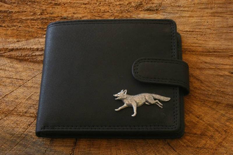 Fuchs Leder Geldbörse Braun Oder Schwarz Jagd Portemonnaie Vatertag Geschenk 142 Wch von GamekeepersGifts