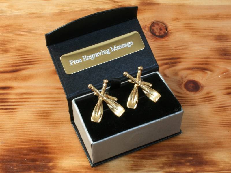 Gekreuzte Ruder Vergoldete Manschettenknöpfe Uk Handgemachtes Rudern Ruderer Vatertagsgeschenk Custom Box von GamekeepersGifts