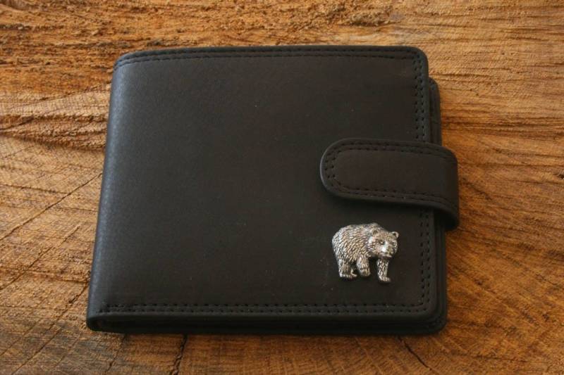 Grizzlybär Leder Geldbörse Braun Oder Schwarz Bär Vatertag Geschenk 026 Wch von GamekeepersGifts