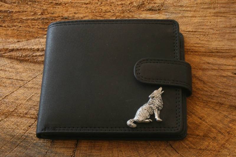 Howling Coyote Dog Leder Geldbörse Braun Oder Schwarz Vatertag Geschenk 399 Wch von GamekeepersGifts
