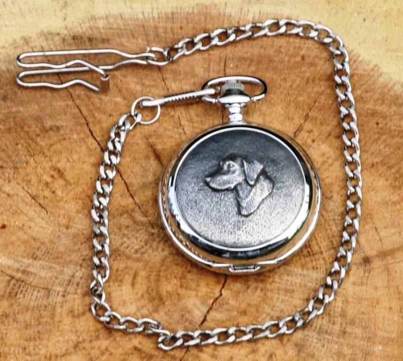 Labrador Retriever Taschenuhr Zinn Mit Gravur Vatertag Geschenk Pw von GamekeepersGifts