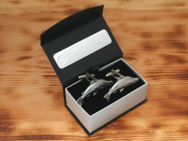 Lachs Manschettenknöpfe Zinn Uk Handmade Angeln Vatertag Geschenk 310 Cu von GamekeepersGifts