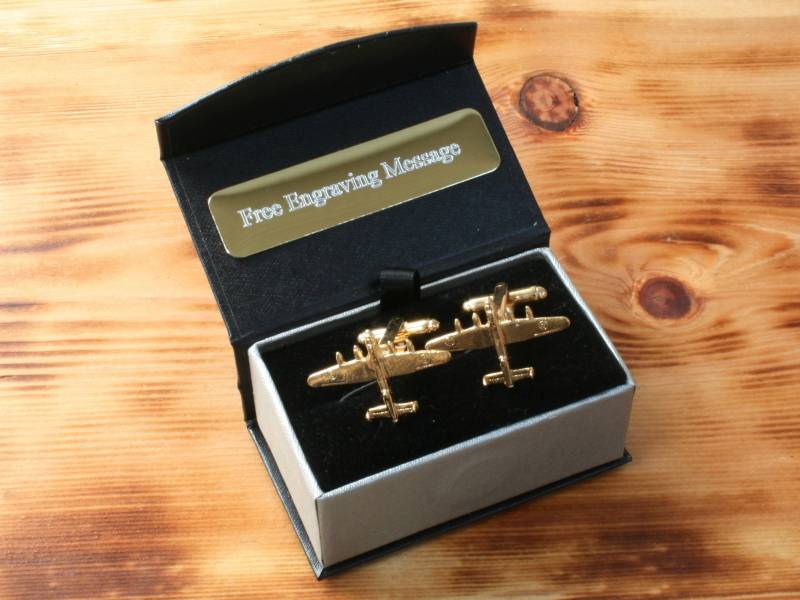 Lancaster Bomber Vergoldete Manschettenknöpfe Uk Handmade Raf Pilot Ww2 Vatertagsgeschenk Custom Box von GamekeepersGifts