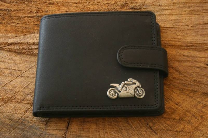 Motorrad 2 Ledergeldbörse Aus Braunem Oder Schwarzem Leder Motorsport Vatertag Geschenk 245 Wch von GamekeepersGifts