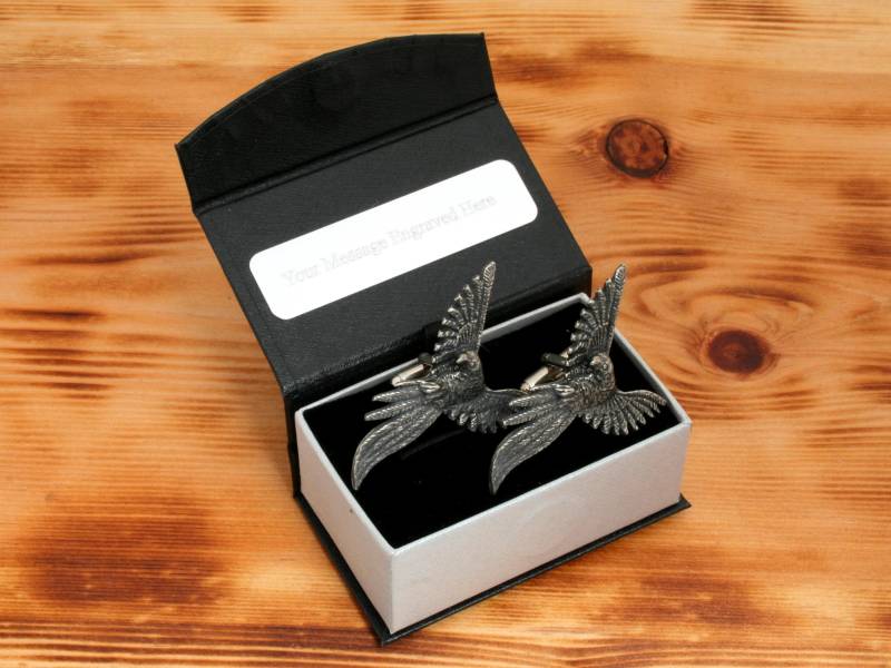 Papagei Manschettenknöpfe Zinn Uk Handmade Weihnachtsgeschenk Exotic Bird Jungle von GamekeepersGifts