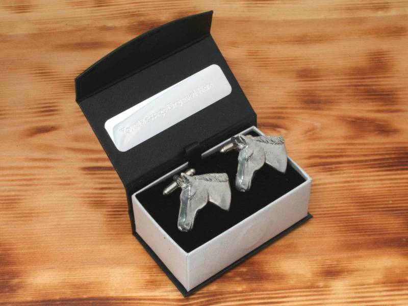 Pferdekopf Manschettenknöpfe Zinn Uk Handgemachter Reiter Vatertagsgeschenk 185 Cu von GamekeepersGifts