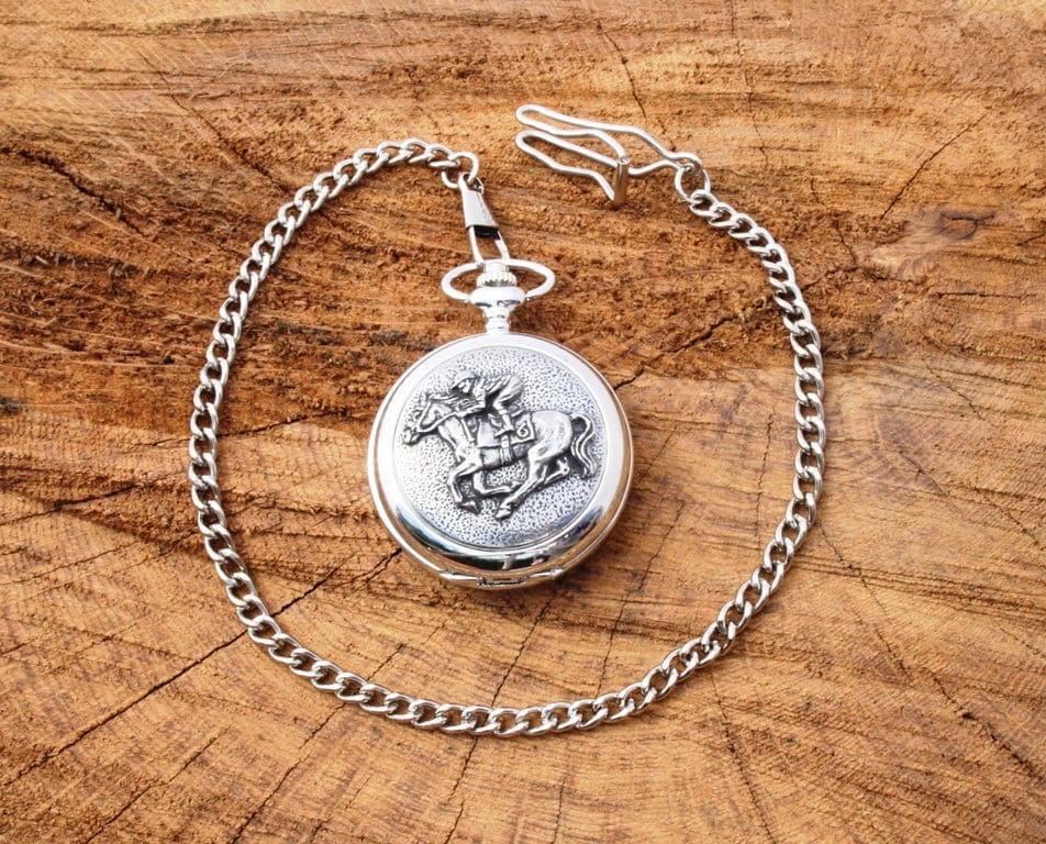 Pferderennen Design Taschenuhr Zinn Vatertag Geschenk Boxed Personalisierte Freie Gravur Racing Präsent 187 Pw von GamekeepersGifts