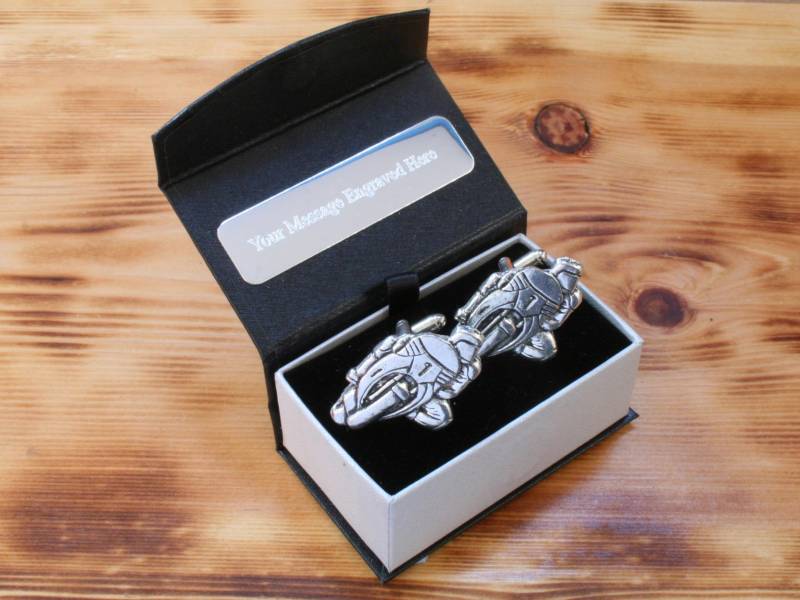 Racing Superbike #1 Manschettenknöpfe Zinn Uk Handmade Motorrad Tt Vatertagsgeschenk Cu von GamekeepersGifts