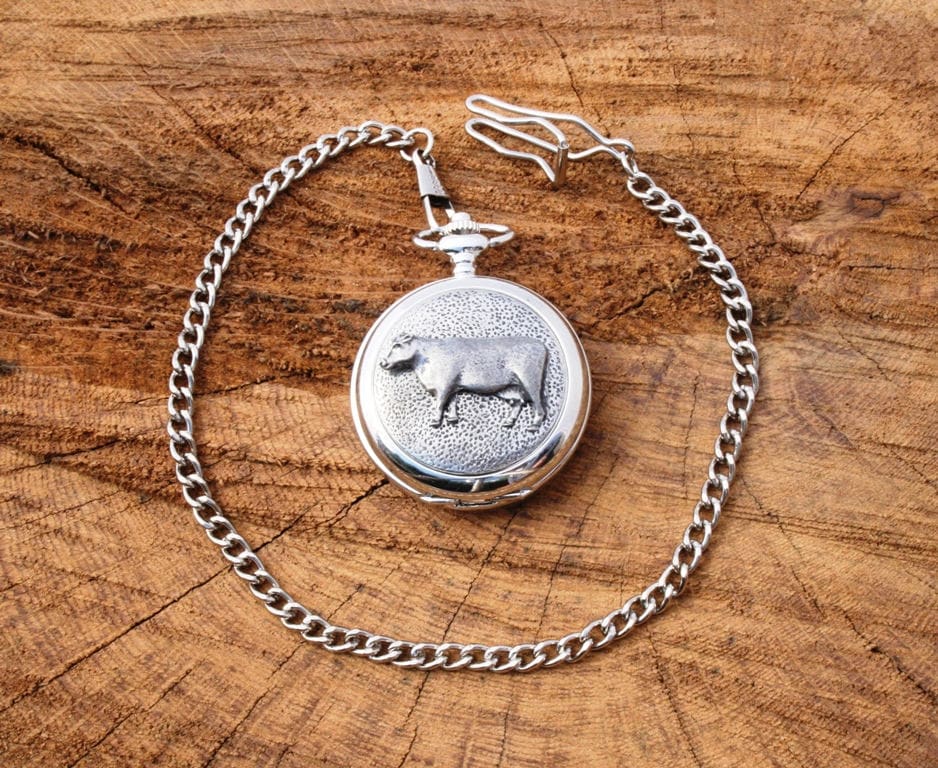 Rinderkuh Taschenuhr Zinn Frei Graviert Vatertag Geschenk Boxed 030 Pw von GamekeepersGifts