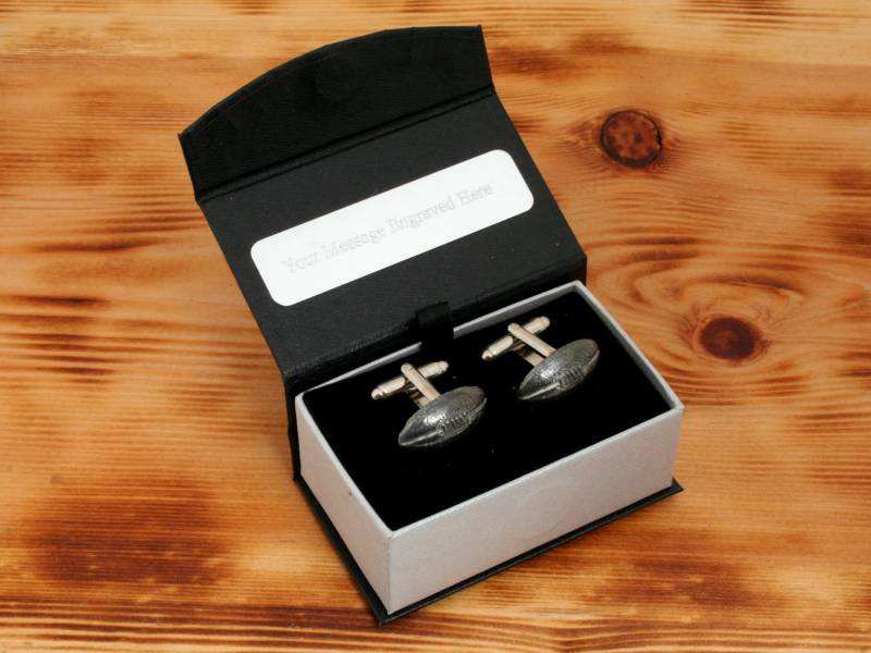 Rugby Ball Manschettenknöpfe Zinn Uk Handgefertigter Spieler Vatertagsgeschenk 305 Cu von GamekeepersGifts