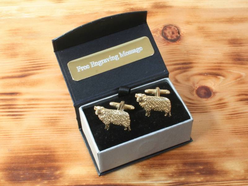 Schafe Vergoldet Manschettenknöpfe Uk Handmade Farming Welsh Weihnachtsgeschenk Custom Box von GamekeepersGifts