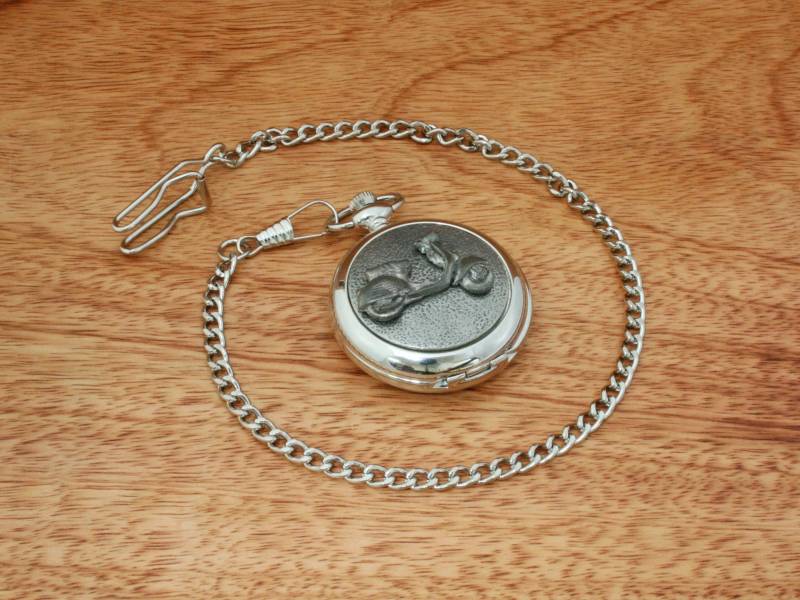 Scooter Taschenuhr Sammler Pewter Engraved Biker Vatertagsgeschenk 384 Pw von GamekeepersGifts