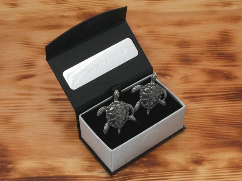 Sea Schildkröte Manschettenknöpfe Zinn Uk Handmade Marine Natur Vatertag Geschenk 381 Cu von GamekeepersGifts