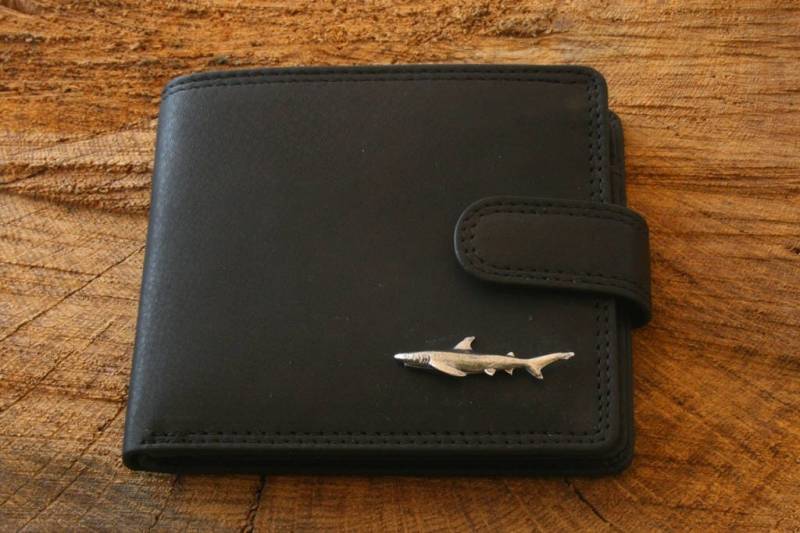 Shark Kr Leder Geldbörse Braun Oder Schwarz Sea Life Vatertag Geschenk 319 Wch von GamekeepersGifts