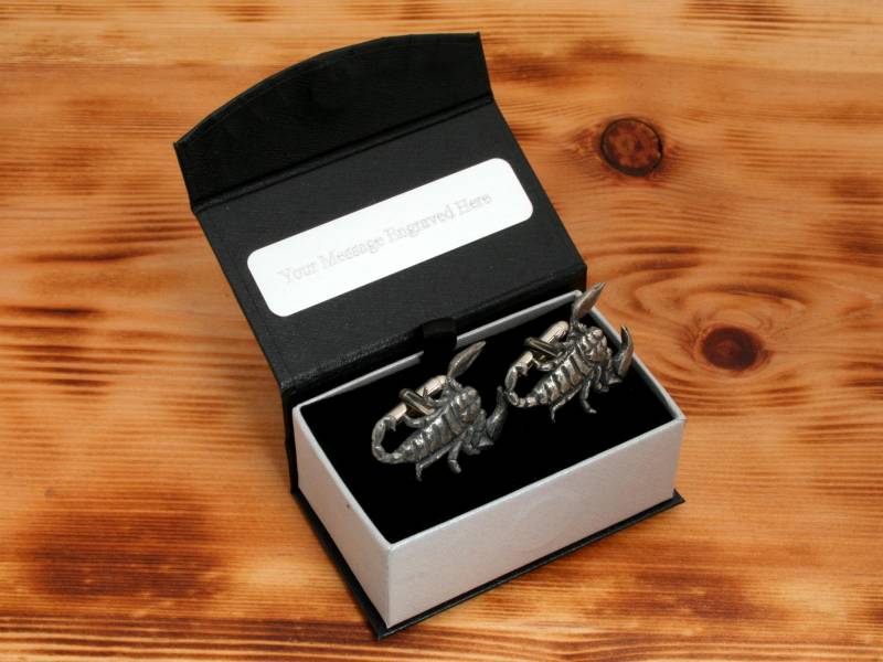 Skorpion Manschettenknöpfe Zinn Uk Handgemacht Natur Vatertag Geschenk 315 Cu von GamekeepersGifts