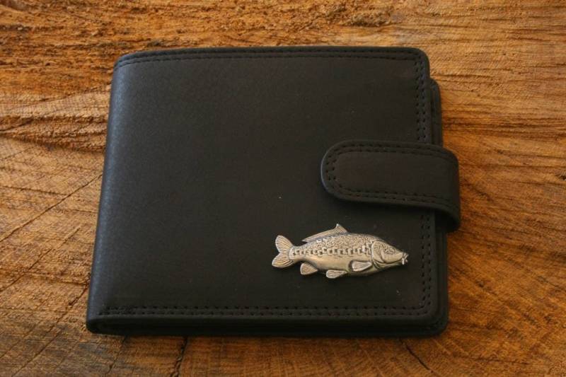 Spiegel Karpfenleder Brieftasche Braun Oder Schwarz Leder Angeln Vatertag Geschenk 240 Wch von GamekeepersGifts