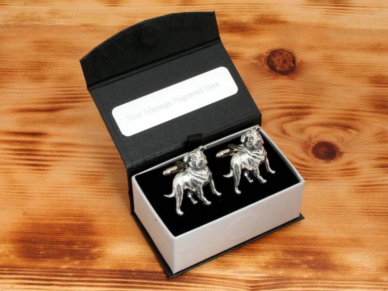 Staffordshire Bullterrier Manschettenknöpfe Zinn Uk Staffy Vatertagsgeschenk 346 Cu von GamekeepersGifts