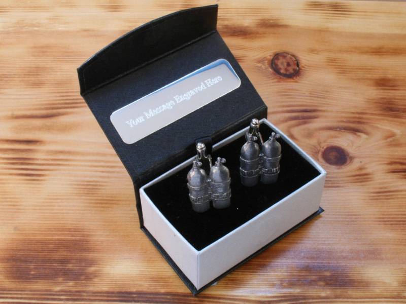 Tauch Tanks Manschettenknöpfe Zinn Uk Handmade Seemann Vatertag Geschenk Cu von GamekeepersGifts