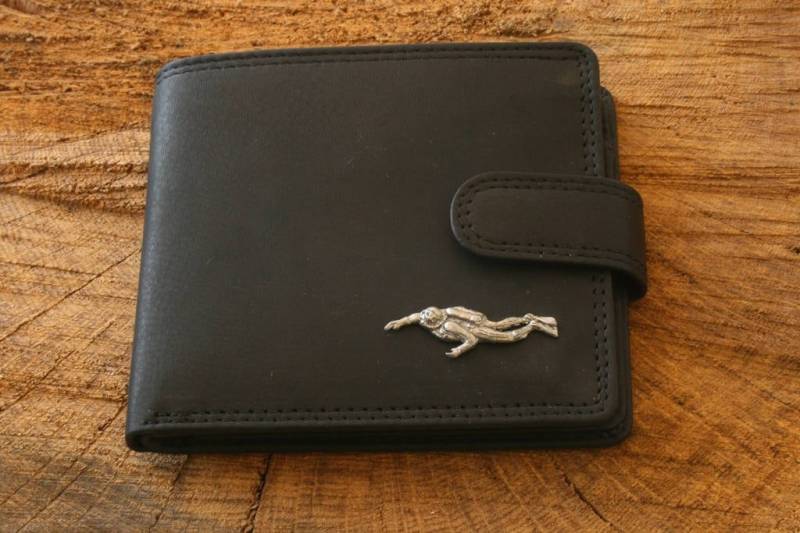 Taucher Leder Portemonnaie Braun Oder Schwarz Vatertag Geschenk 105 Wch von GamekeepersGifts