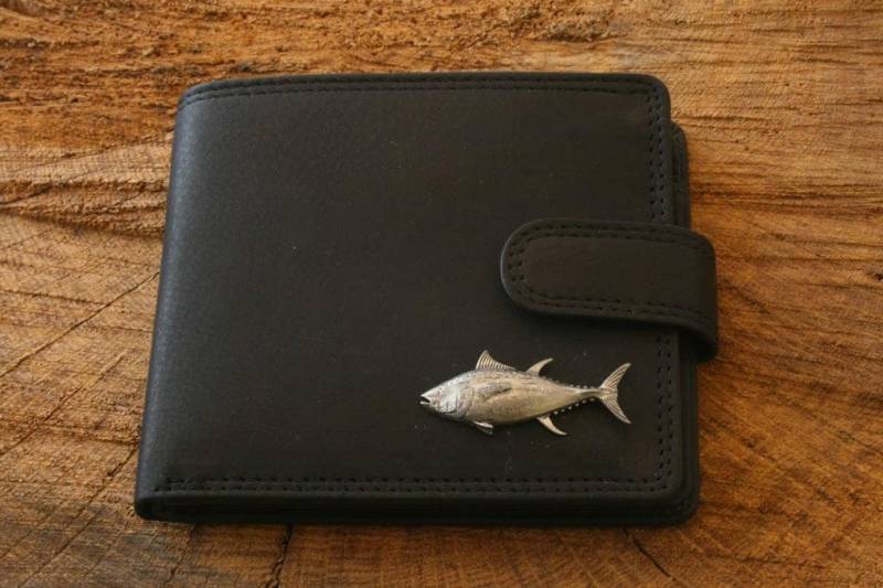 Tuna Fisch Leder Geldbörse Braun Oder Schwarz Angeln Vatertag Geschenk 379 Wch von GamekeepersGifts