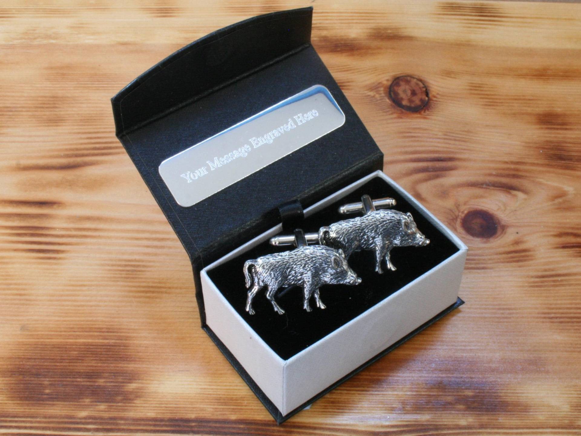 Wildschwein Manschettenknöpfe Zinn Uk Handmade Jagd Vatertagsgeschenk 035 Cu von GamekeepersGifts