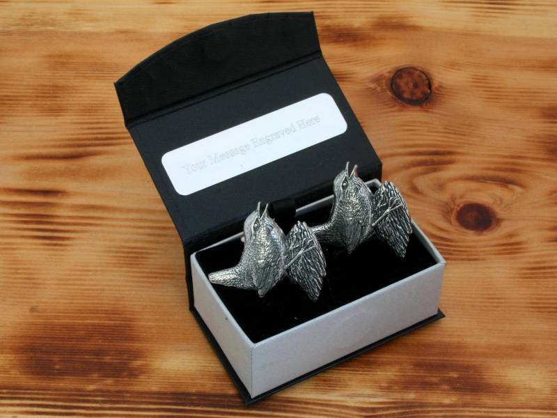 Zaunkönig Manschettenknöpfe Zinn Uk Handmade Vatertagsgeschenk 404 Cu von GamekeepersGifts