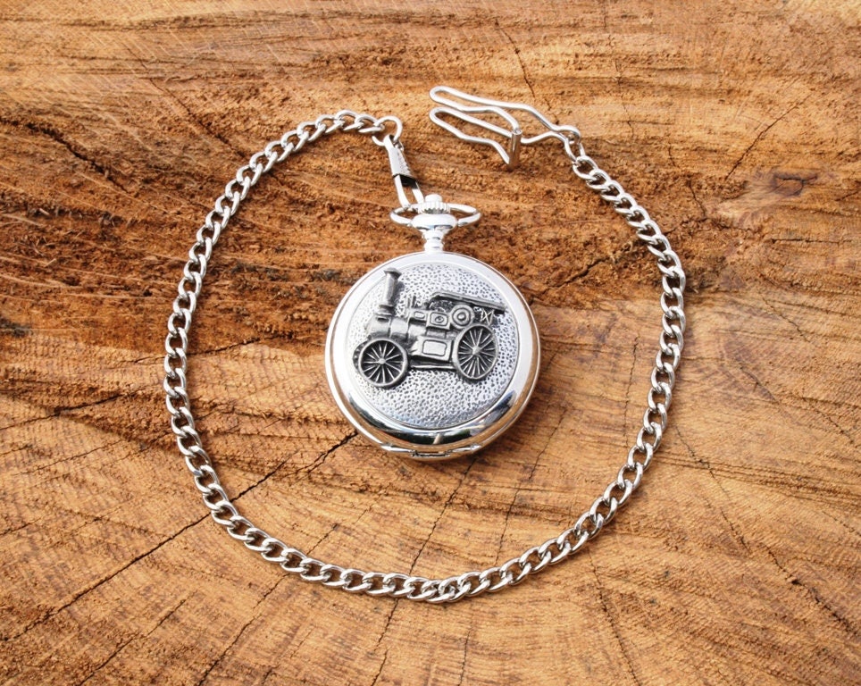 steam Lok Taschenuhr Zinnfrei Graviert Vatertag Geschenkbox 350 Pw von GamekeepersGifts