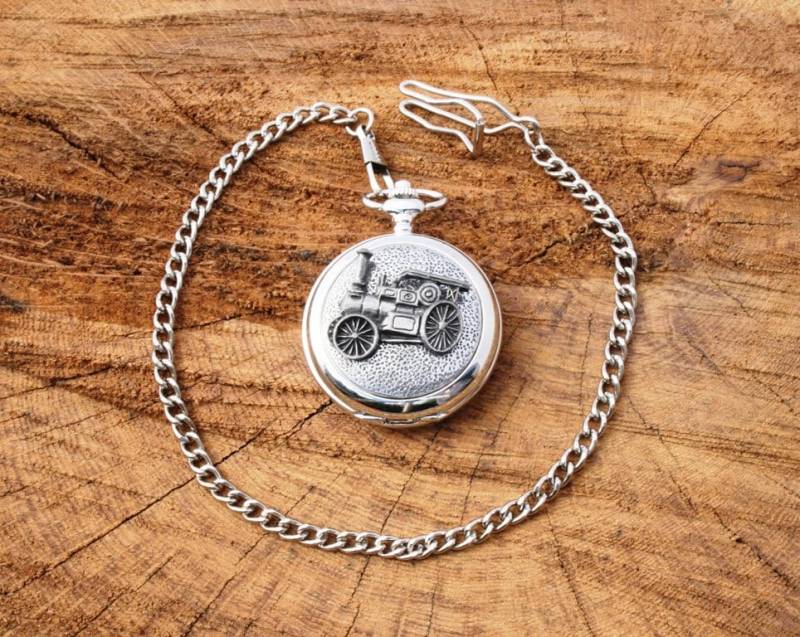 steam Lok Taschenuhr Zinnfrei Graviert Vatertag Geschenkbox 350 Pw von GamekeepersGifts