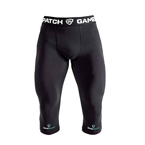 Gamepatch 3/4-Kompressionsstrumpfhose | Erholung und Unterstützung der Beinmuskulatur | Quick Dry Technologie | Herren Damen Kinder, Schwarz, XXS von Gamepatch