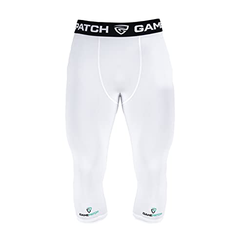 Gamepatch 3/4-Kompressionsstrumpfhose | Erholung und Unterstützung der Beinmuskulatur | Quick Dry Technologie | Herren Damen Kinder, Weiss/opulenter Garten, XS von Gamepatch