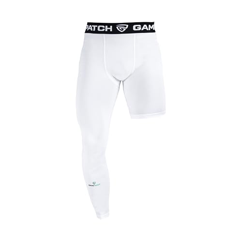 Gamepatch Einbeinstrumpfhose rechts | Beinmuskulatur Erholung und Unterstützung | Quick Dry Technologie | Herren Damen Kinder, Weiss/opulenter Garten, XL von Gamepatch