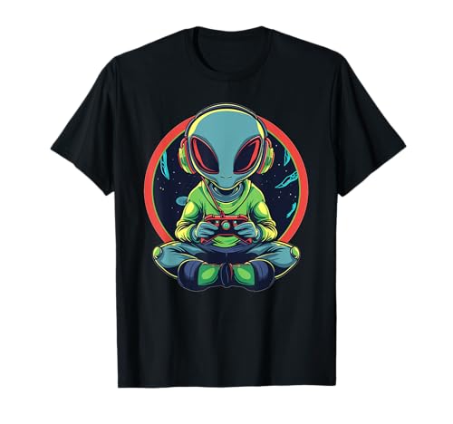 Cute Gaming Alien I Spiele für Kinder T-Shirt Cute Gaming Alien I Spiele für Kinder T-Shirt von Gamer Art I Retro Gaming I Video Game