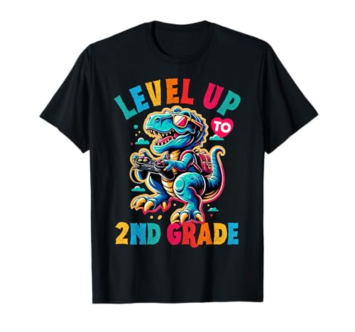 Dinosaurier Jungen Back to School 2. Klasse Level Up Videospiele T-Shirt Dinosaurier Jungen Back to School 2. Klasse Level Up Videospiele T-Shirt von Gamer Back to school Gaming Kids Dinosaur Boys Tee