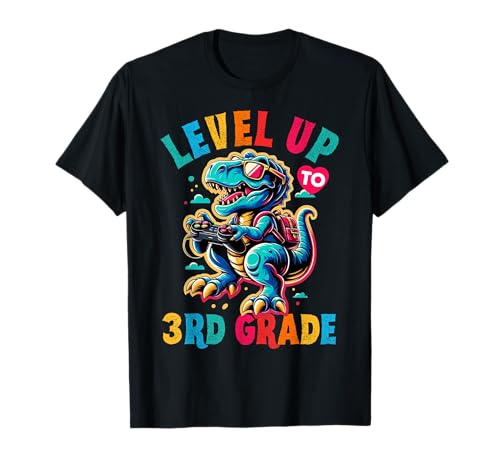 Dinosaurier Jungen Back to School 3. Klasse Level Up Videospiele T-Shirt Dinosaurier Jungen Back to School 3. Klasse Level Up Videospiele T-Shirt von Gamer Back to school Gaming Kids Dinosaur Boys Tee