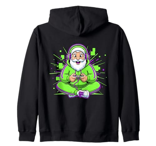 Christmas Man Gaming Humor Gamer Kapuzenjacke Christmas Man Gaming Humor Gamer Kapuzenjacke von Gamer Christmas Gaming Cartoon Video Game