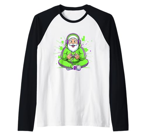 Christmas Man Gaming Humor Gamer Raglan Christmas Man Gaming Humor Gamer Raglan von Gamer Christmas Gaming Cartoon Video Game