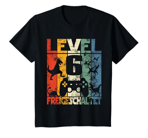 Kinder Level 6 Jahre Geburtstagsshirt Junge Gamer Dinos T-Shirt Kinder Level 6 Jahre Geburtstagsshirt Junge Gamer Dinos T-Shirt von Gamer Coole Zocker Geburtstag Dino Geschenkideen